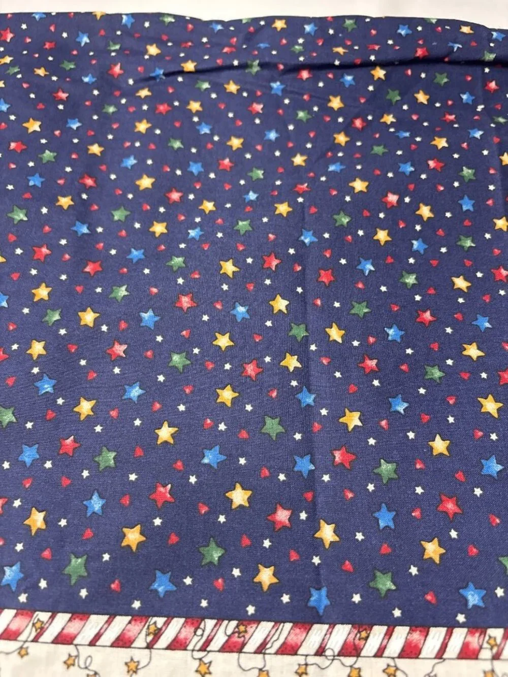 Christmas Teddy Bear Fabric Border Cotton 18